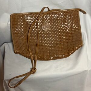 FENDI Brown Woven Leather Shoulder Bag
